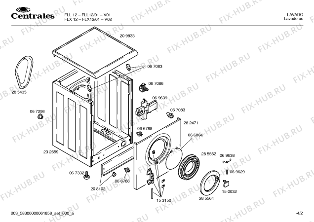 Схема №2 FLX12 с изображением Инструкция по эксплуатации для стиральной машины Bosch 00517072