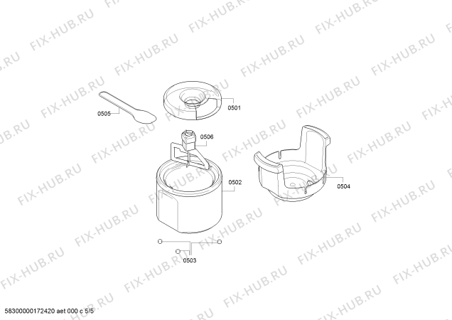 Взрыв-схема кухонного комбайна Bosch MUM52133 - Схема узла 05