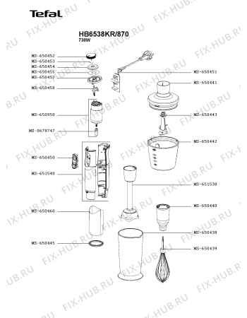 Схема №1 HB6538KR/870 с изображением Опора для электромиксера Tefal MS-651538