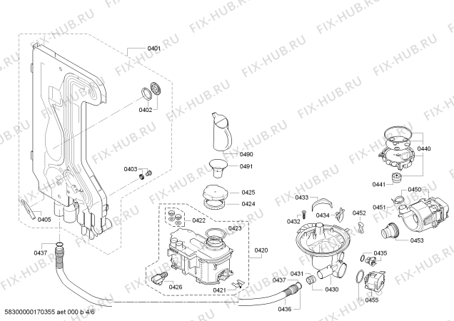 Взрыв-схема посудомоечной машины Siemens SN24D204EU - Схема узла 04