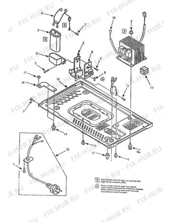 Взрыв-схема микроволновой печи Electrolux NF3030 - Схема узла Chassis/Electrical