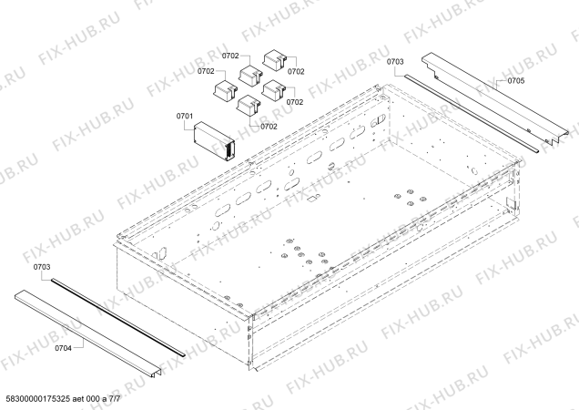 Схема №2 PC484GGEBS с изображением Коллектор для плиты (духовки) Bosch 00474917