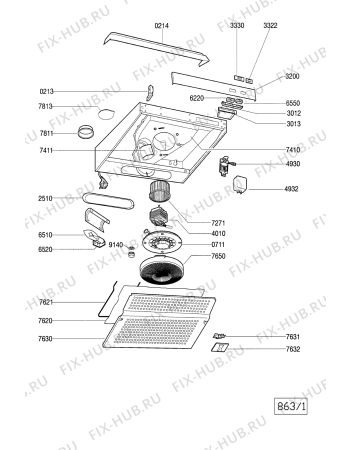 Схема №1 AKS 645/AR с изображением Фильтр для вентиляции Whirlpool 481945858765