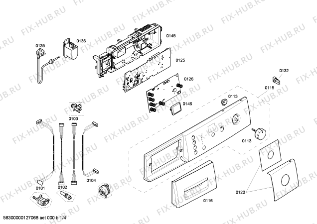 Схема №2 WAE20362GR Maxx 7 с изображением Панель управления для стиральной машины Bosch 00670272