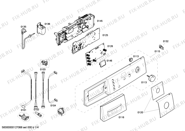 Схема №2 WAE20382GR Bosch Maxx 7 с изображением Панель управления для стиральной машины Bosch 00670271