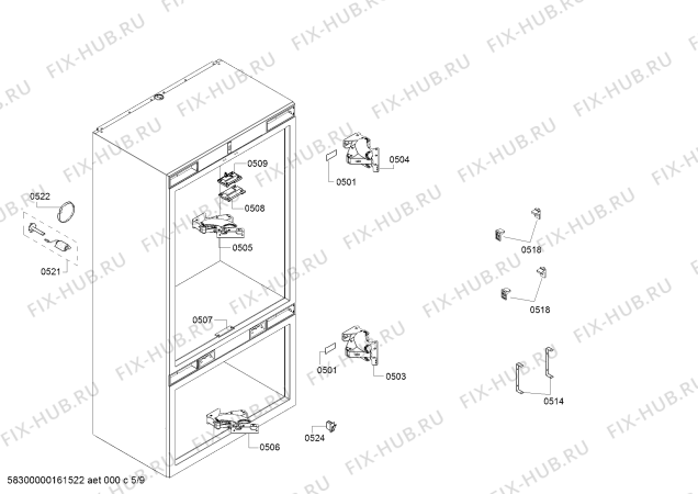 Схема №2 T36BT820NS с изображением Крышка для холодильной камеры Bosch 00687244