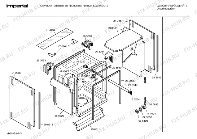 Взрыв-схема посудомоечной машины Imperial SGVIME1 GVSI82264 - Схема узла 03