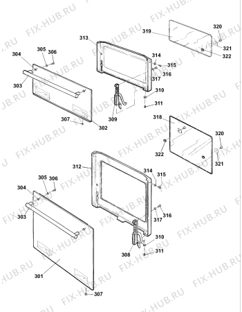 Схема №3 BD32T (F034204) с изображением Обшивка для плиты (духовки) Indesit C00225479