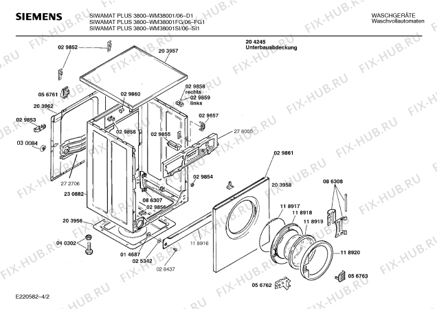 Схема №2 WM38001SI SIWAMAT PLUS 3800 с изображением Панель управления для стиралки Siemens 00273951