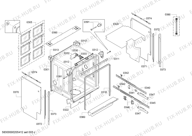 Схема №4 DF480163F с изображением Инструкция по эксплуатации Gaggenau для посудомойки Bosch 18039452