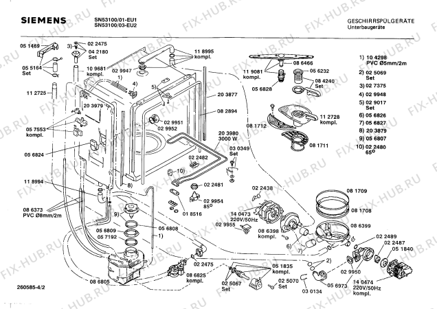 Схема №1 SN52100 с изображением Переключатель для посудомоечной машины Siemens 00057438