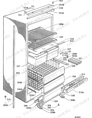 Взрыв-схема холодильника Corbero FC320I - Схема узла Housing 001