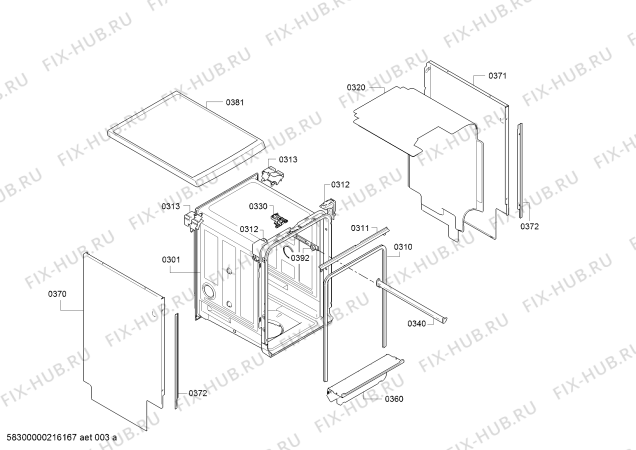 Взрыв-схема посудомоечной машины Siemens SR215W03CE iQ100 - Схема узла 03