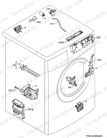 Взрыв-схема стиральной машины Ikea RENLIGFWM 50206796 - Схема узла Electrical equipment 268