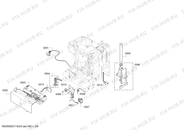 Взрыв-схема кофеварки (кофемашины) Siemens TE506519DE EQ.5 macchiatoPlus - Схема узла 03