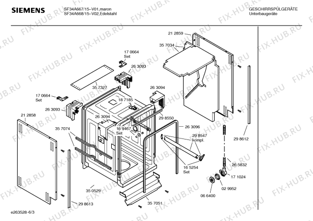 Взрыв-схема посудомоечной машины Siemens SF34A667 Extraklasse - Схема узла 03