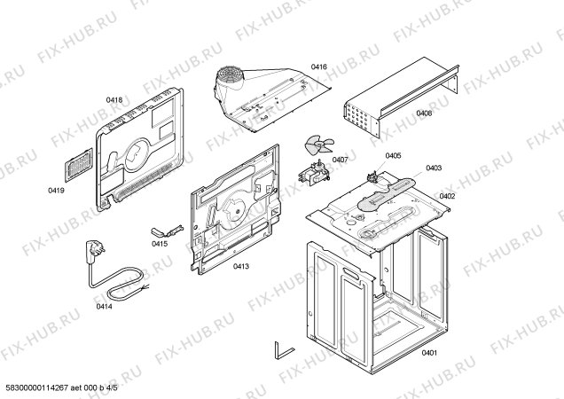 Схема №4 3HF508B с изображением Внешняя дверь для электропечи Bosch 00472596