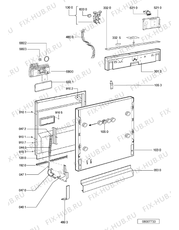 Схема №1 GSXS 7425 с изображением Панель для посудомойки Whirlpool 480140101424