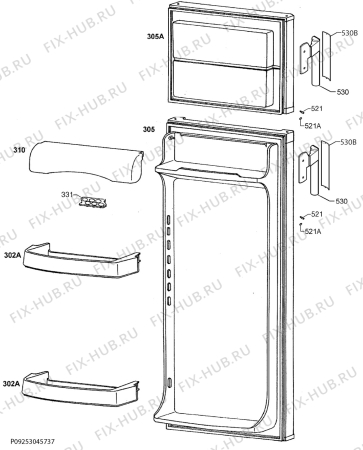 Взрыв-схема холодильника Aeg Electrolux S51800DSW0 - Схема узла Door 003