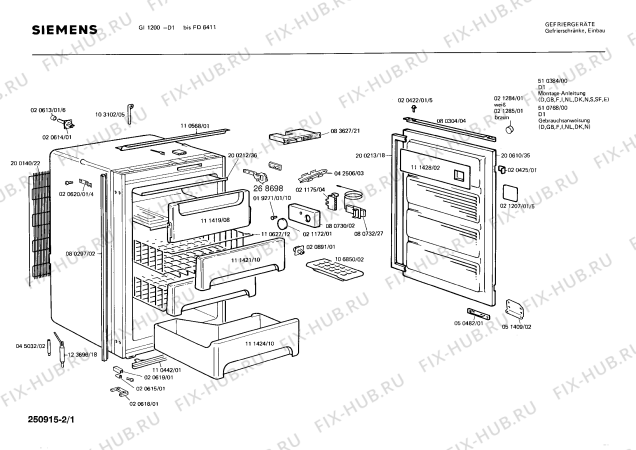 Схема №2 GF1438 с изображением Контейнер для холодильной камеры Siemens 00111424