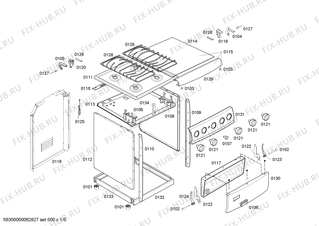 Схема №2 FSF45K43NF GP I BCO GN 220V с изображением Электрод для плиты (духовки) Bosch 00422508