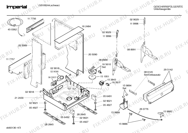 Взрыв-схема посудомоечной машины Imperial GSVI8244 - Схема узла 03