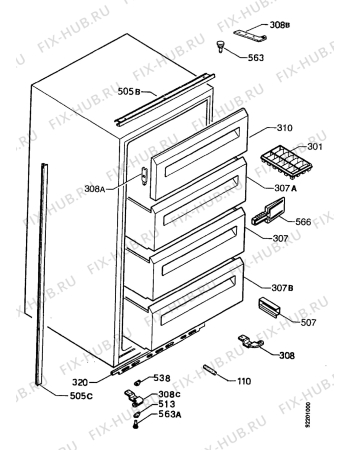 Взрыв-схема холодильника Zanussi ZPL5120 - Схема узла Freezer housing