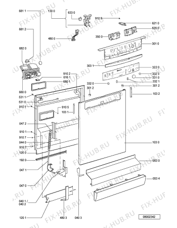 Схема №1 GSF 2956 WS с изображением Обшивка для посудомоечной машины Whirlpool 481245372056