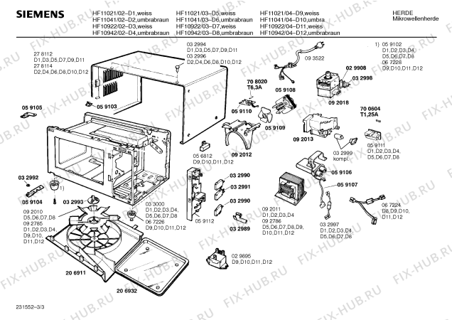 Схема №1 HF10922 с изображением Диод для свч печи Siemens 00059107