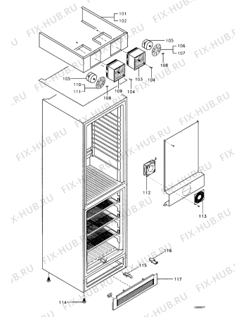 Взрыв-схема холодильника Electrolux MRB300C - Схема узла Housing 001