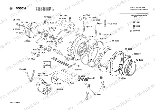 Взрыв-схема стиральной машины Bosch V452626 V4526 - Схема узла 03