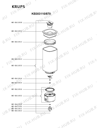 Схема №2 KB303110/870 с изображением Подставка для электроблендера Krups MS-0A11846