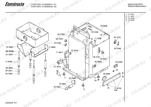 Схема №2 CV30500 CONTURA с изображением Панель для стиралки Bosch 00270843