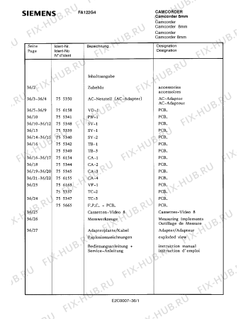 Схема №9 FA122G4 с изображением Инструкция по эксплуатации для видеотехники Siemens 00530573