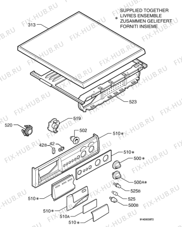 Взрыв-схема стиральной машины Electrolux EW1034W - Схема узла Command panel 037