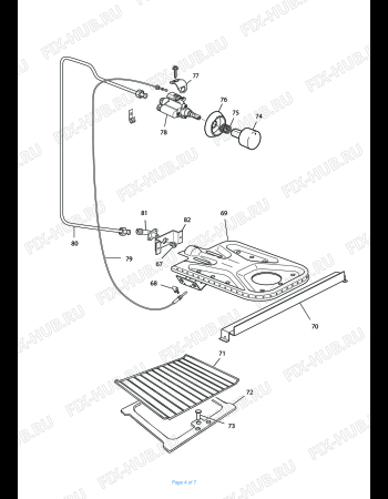 Взрыв-схема плиты (духовки) DELONGHI PGC 554S GB - Схема узла 4