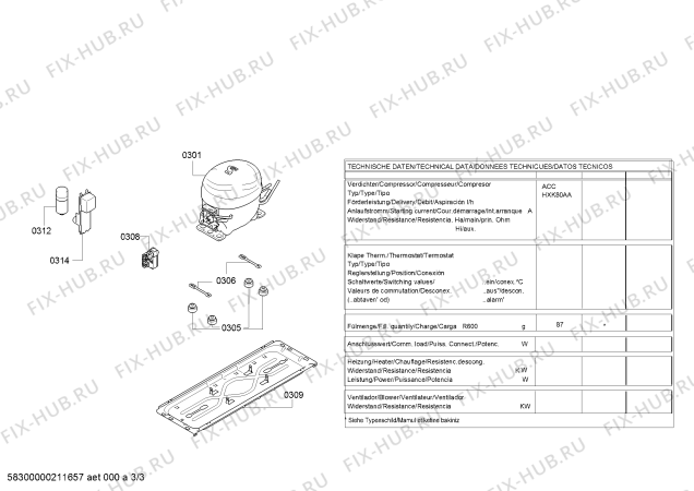 Схема №1 DF1133W3VV PROFILO с изображением Дверь морозильной камеры для холодильника Bosch 00718458