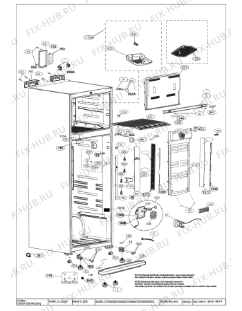 Взрыв-схема холодильника Beko DN155100 (7257746913) - FOAMED CABINET D70500N_D70465N_D70460N_D70430N