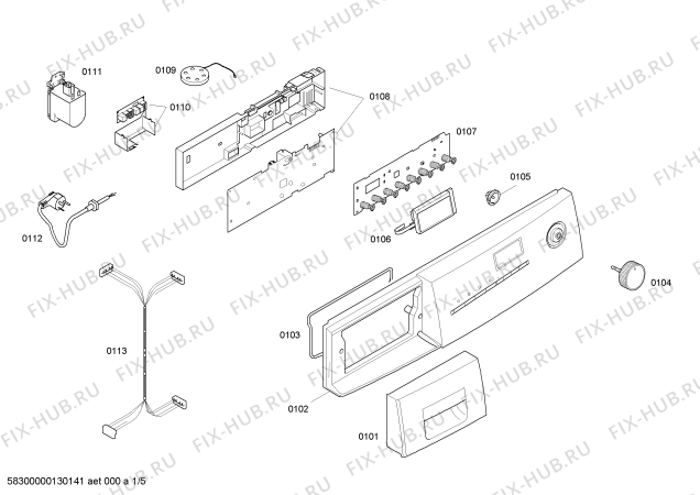 Схема №1 WD12D569TI Silver WD7225 с изображением Панель управления для стиралки Siemens 00666114