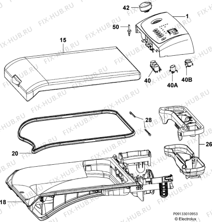 Взрыв-схема стиральной машины Zanussi ZWQ6101 - Схема узла Command panel 037