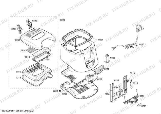 Схема №1 TFB3201N с изображением Панель управления для тостера (фритюрницы) Bosch 00497765
