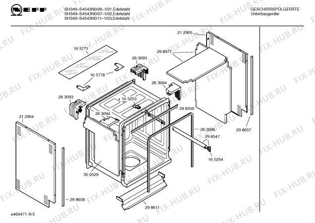 Взрыв-схема посудомоечной машины Neff S4543N0 SH349 - Схема узла 03