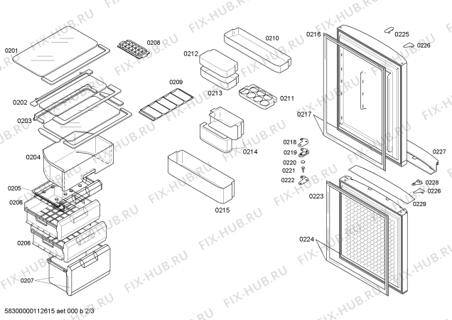 Схема №1 KK27U00HKR с изображением Выдвижной ящик для холодильника Siemens 00243430