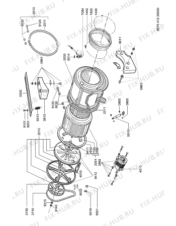 Схема №2 AWZ 410 с изображением Ручка (крючок) люка для стиралки Whirlpool 481249878221