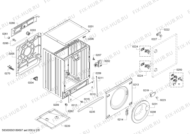 Взрыв-схема стиральной машины Bosch WKD28351GB - Схема узла 02