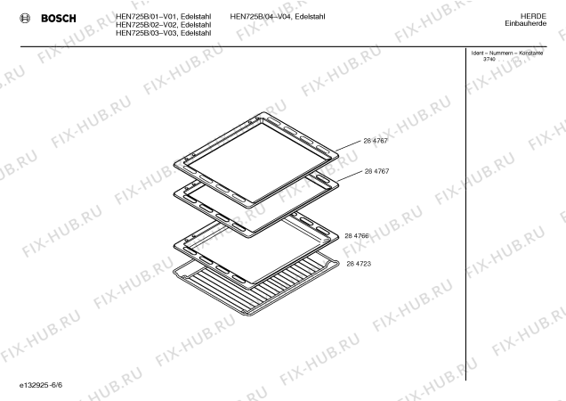 Взрыв-схема плиты (духовки) Bosch HEN725B - Схема узла 06