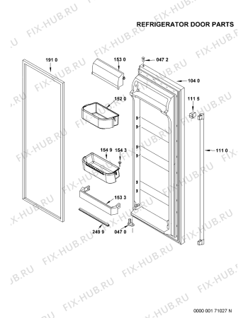 Взрыв-схема холодильника Whirlpool MAL2028GBS (F090610) - Схема узла