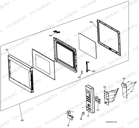 Взрыв-схема микроволновой печи Electrolux EMC28950S - Схема узла Section 2