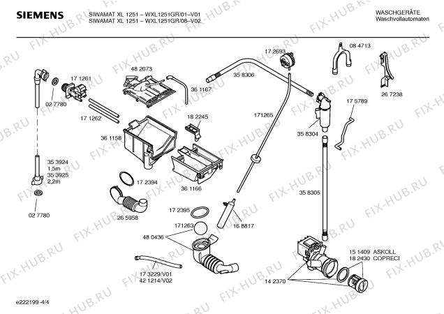 Схема №2 WXL1251CH SIWAMAT XL 1251 с изображением Панель управления для стиралки Siemens 00434659