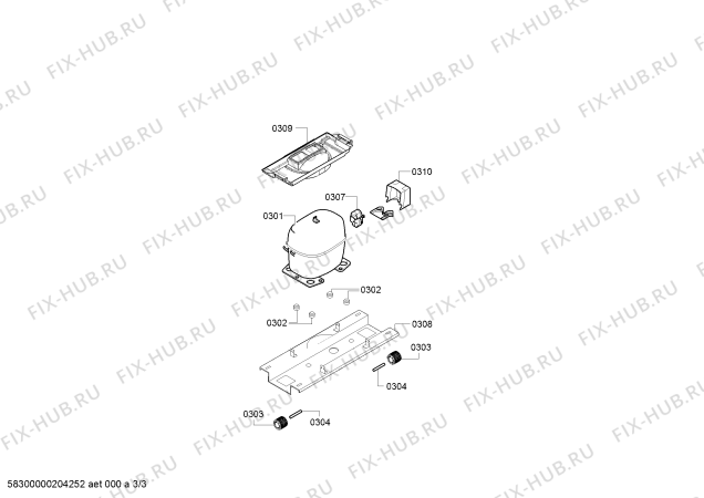 Взрыв-схема холодильника Bosch KGV39VW316, Bosch - Схема узла 03